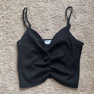 black cropped tank top